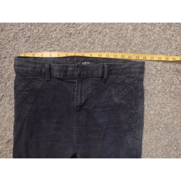 Atwyld Moto Skinny Slim Jeans 32 Black Reinforced Knees Denim Pants C - Picture 5 of 6